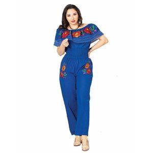 Artesanal Palazzo Jumpsuit- Blue